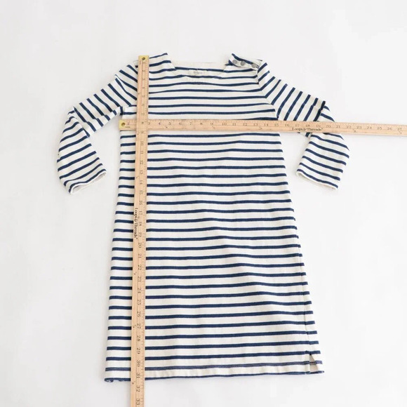 Madewell White Navy Stripe Half Sleeve A-Line Heavy Knit Shift Midi Dress XXS - Picture 2 of 9